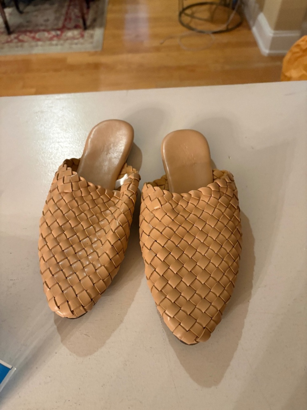Woven mule light tan